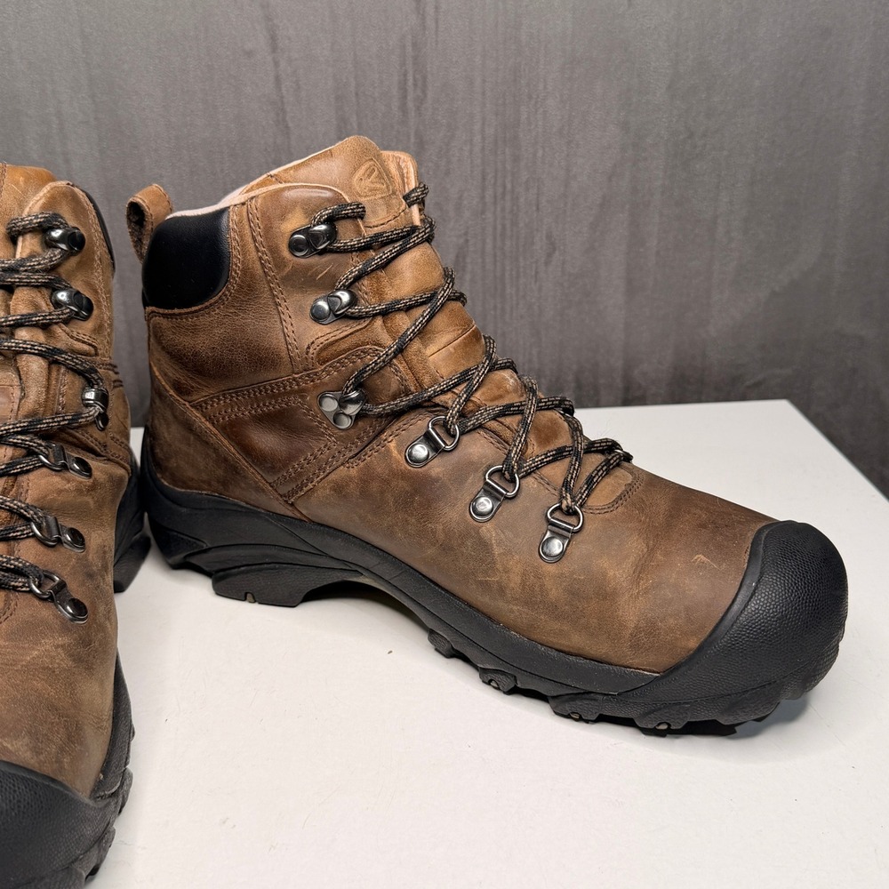 Keen Pyrenees Hiking Boots Mens 11 Brown Leather Waterproof Lace Up Outdoor - Picture 5 of 10